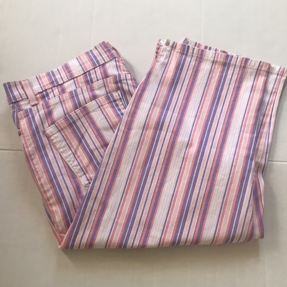 NWT Gloria Vanderbilt ribbon pink stripe Amanda Capris - Picture 3 of 8